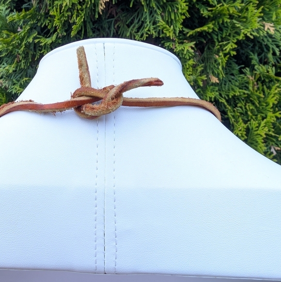 Vintage Venetian Millefiori & Wood Beads Leather Strap Choker Necklace - Picture 5 of 5